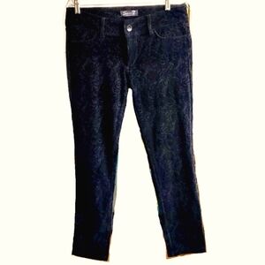 Seven 7 Black Velvet Jaquard Textured Pants Size 10 nwt
